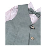 Never Too Completo 4 Pezzi Camicia-Papillon-Gilet-Bermuda Verde per Bambino GM2231B VERDE NEVER TOO 