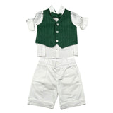 Never Too Completo 4 Pezzi Camicia-Bermuda-Gilet-Papillion per Neonato GM2237N VERDE NEVER TOO 