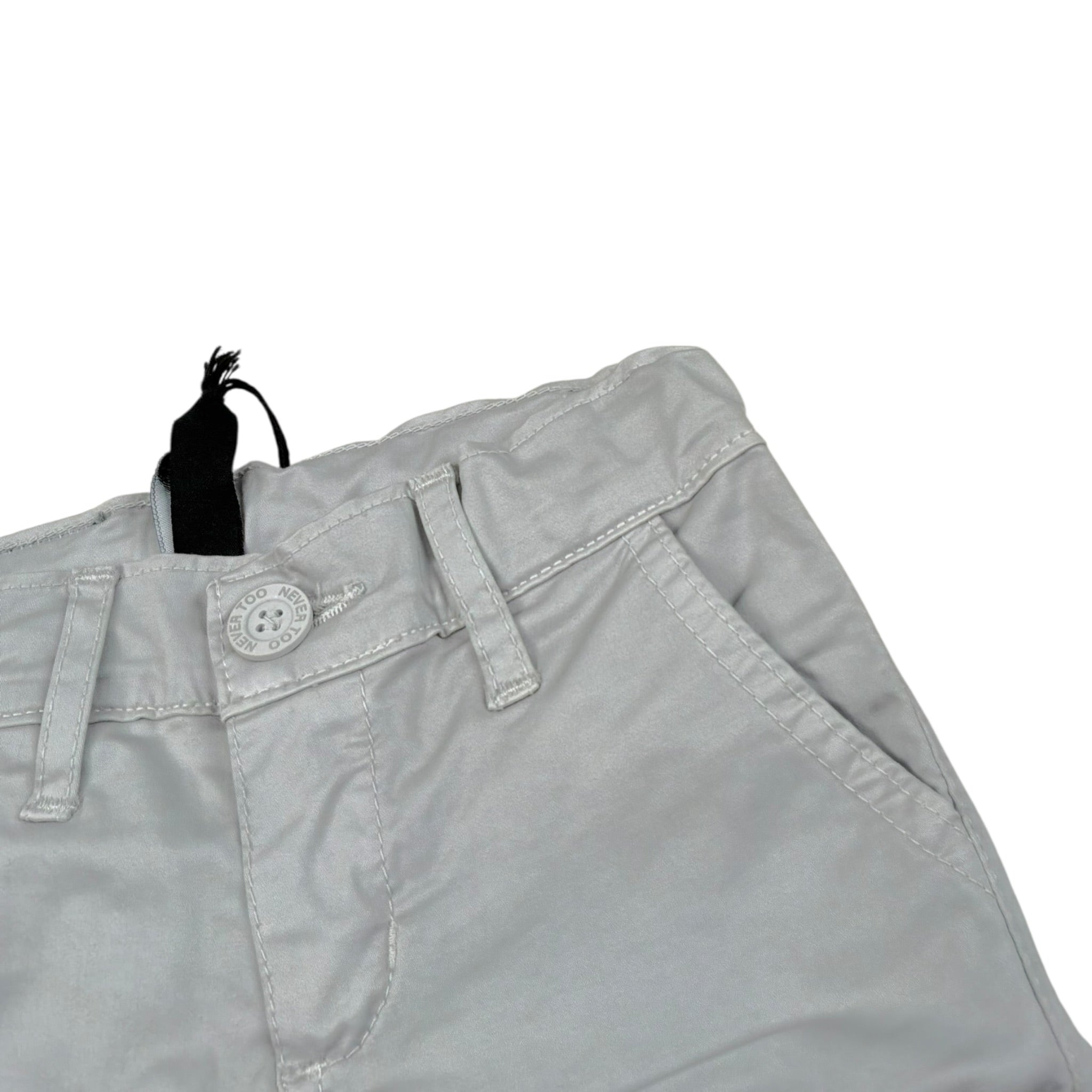 Never Too Pantalone tinta unita con Girovita Regolabile Grigio per Neonato NT1196N GRIGIO NEVER TOO 