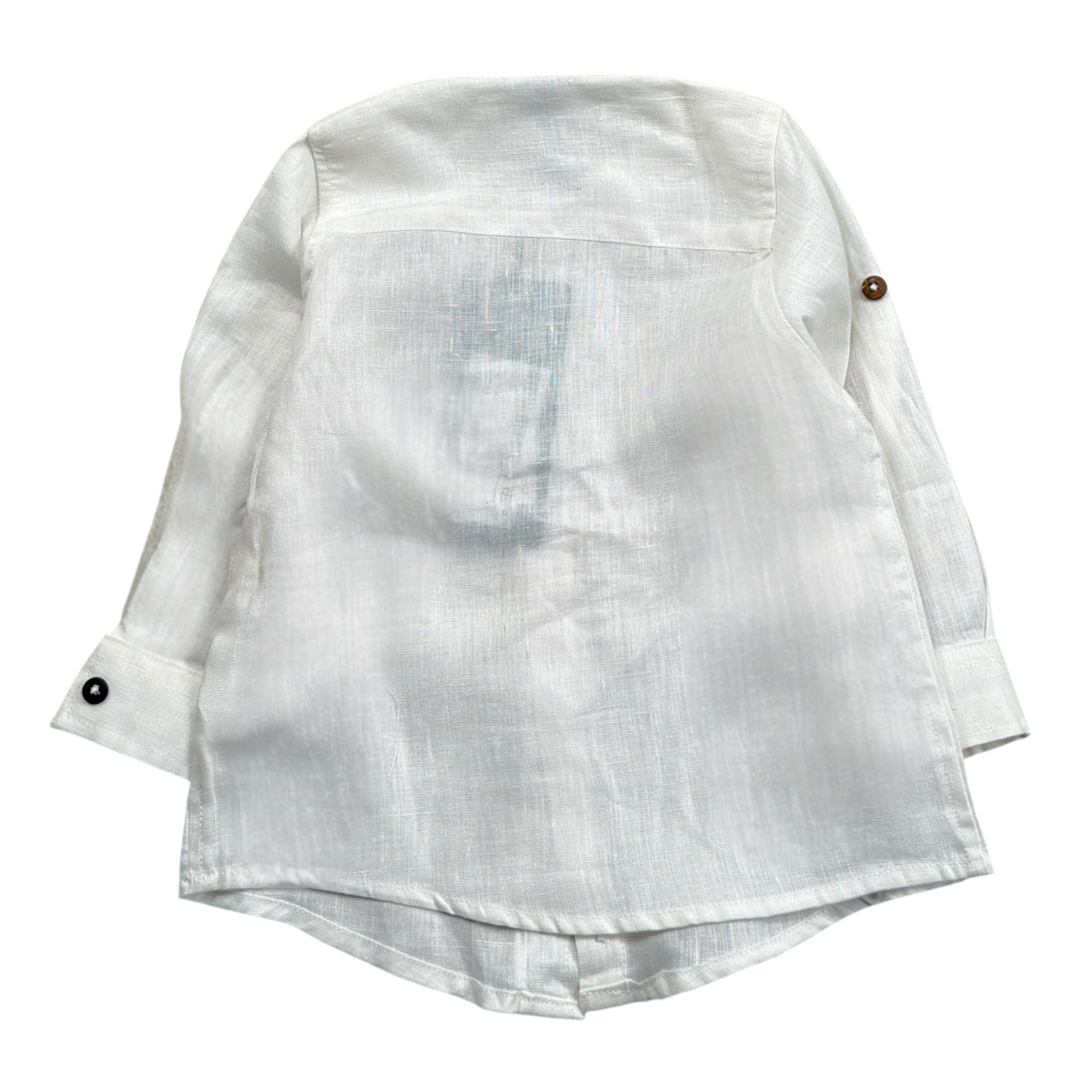 Never Too Camicia tinta unita con Collo Coreano Panna per Bambino NT1232B PANNA NEVER TOO 