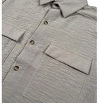 Never Too Camicia tinta unita Mezza Manica Beige per Bambino NT2284R BEIGE NEVER TOO 
