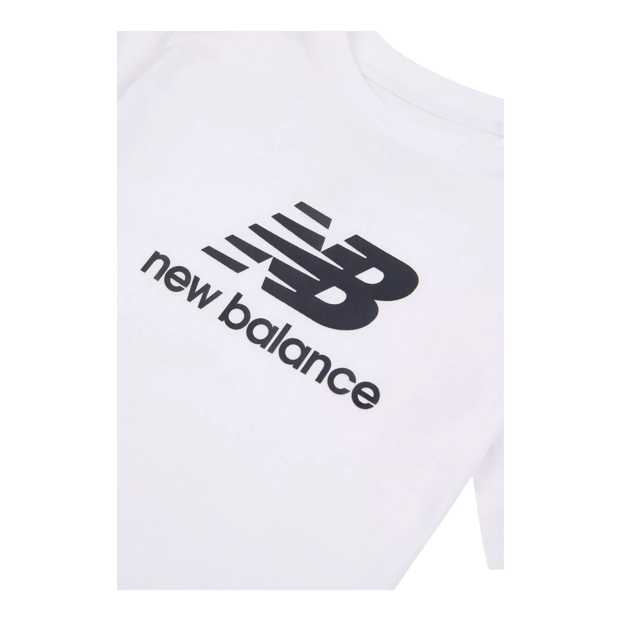 New Balance T-Shirt Girocollo Tinta Unita con Stampa Logo per Bambino LAKB0009 BIANCO NEW BALANCE 