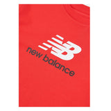 New Balance T-Shirt Girocollo Tinta Unita con Stampa Logo per Bambino LAKB0009X ROSSO NEW BALANCE 