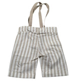 New Gereration Bermuda con Bretelle Fantasia A Righe Beige per Bambino 221351 BEIGE NEW GERERATION 