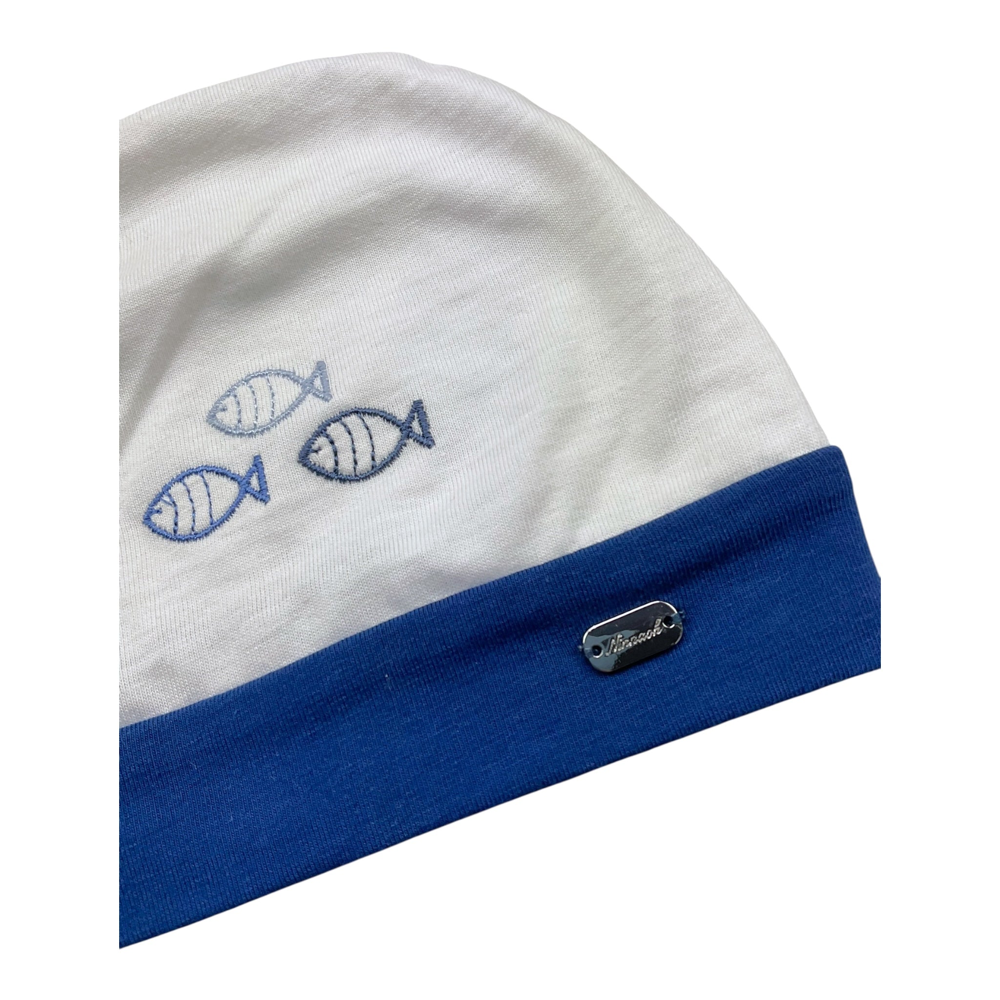 Ninnaoh Cappello Tinta Unita con Stampa per Neonato E21291 BIANCO NINNAOH 