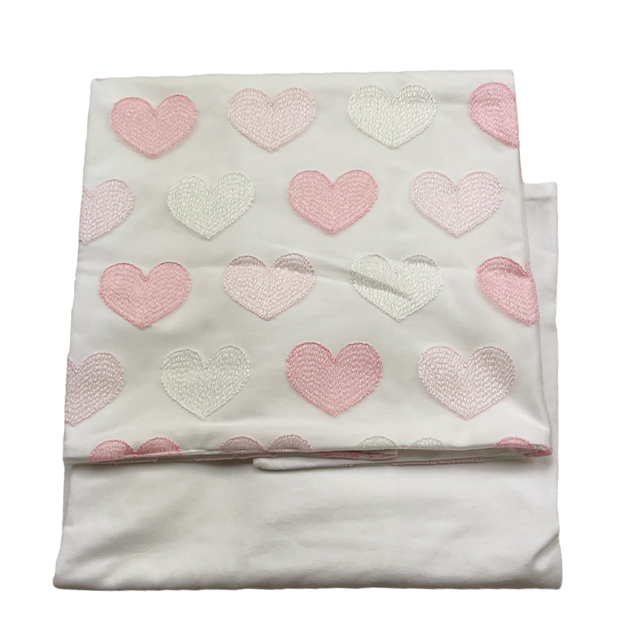 Ninnaoh Coperta Tinta Unita con Fantasia Cuori per Neonata E21COP14 BIANCO NINNAOH 