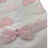 Ninnaoh Coperta Tinta Unita con Fantasia Cuori per Neonata E21COP14 BIANCO NINNAOH 