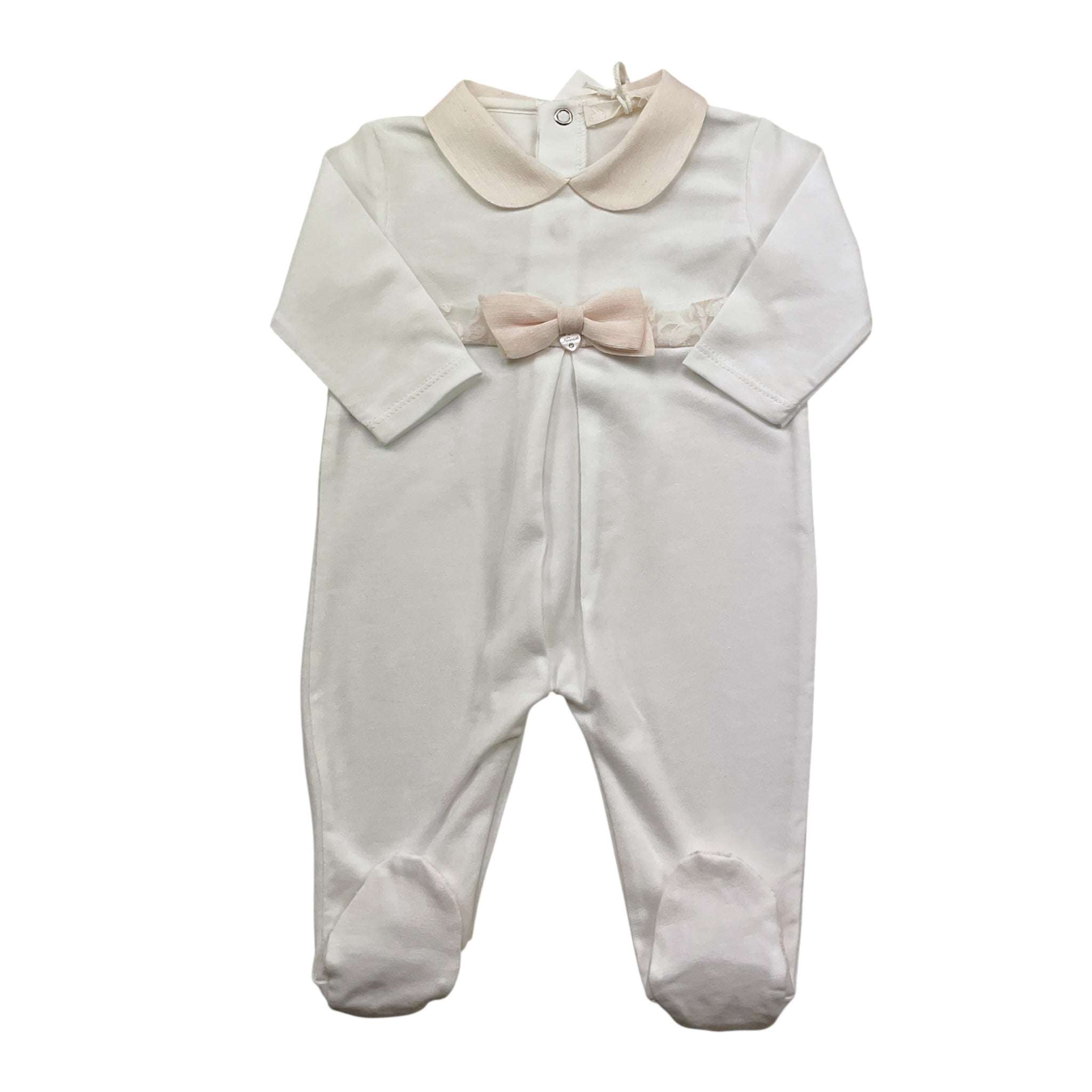 Ninnaoh Tutina Tinta Unita con Applicazioni per Neonata E25T1 BIANCO NINNAOH 