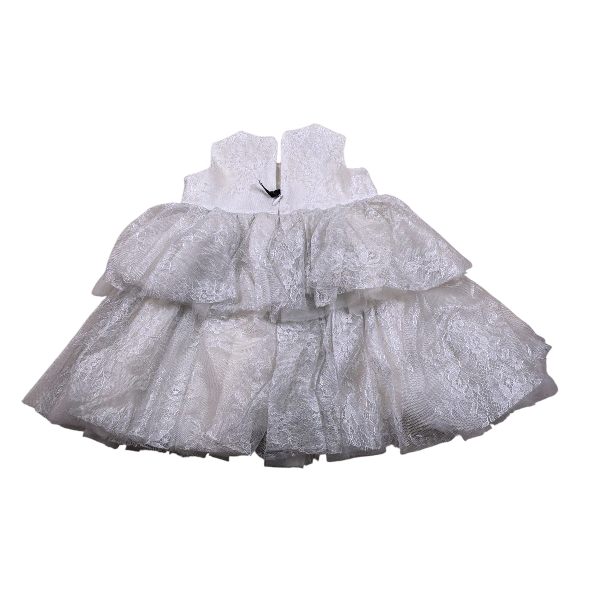 Nunzia Corinna Abito Giromanica Tint Unita con Ricami Bianco per Neonata 2014419 BIANCO NUNZIA CORINNA 