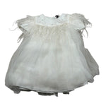 Nunzia Corinna Abito Giromanica tinta unita con Tulle Bianco per Neonata NB2013742 BIANCO NUNZIA CORINNA 