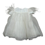 Nunzia Corinna Abito Giromanica tinta unita con Tulle Bianco per Neonata NB2013742 BIANCO NUNZIA CORINNA 