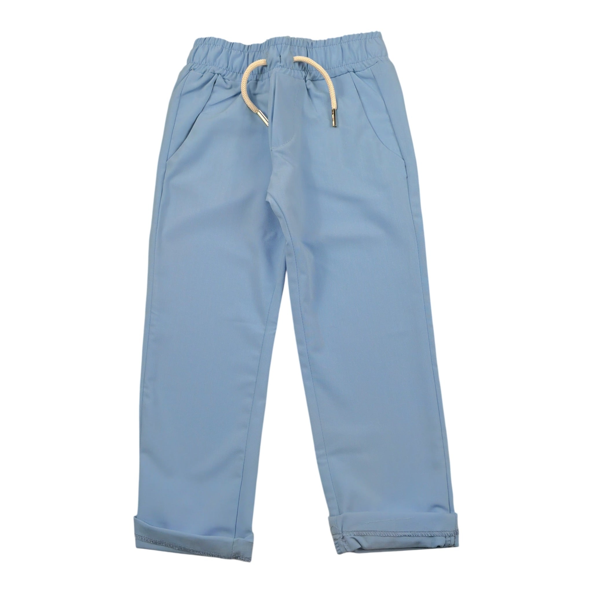 Over-D Pantalone tinta unita con Elastico In Vita Azzurro per Bambino PNSO2005 AZZURRO OVER-D 