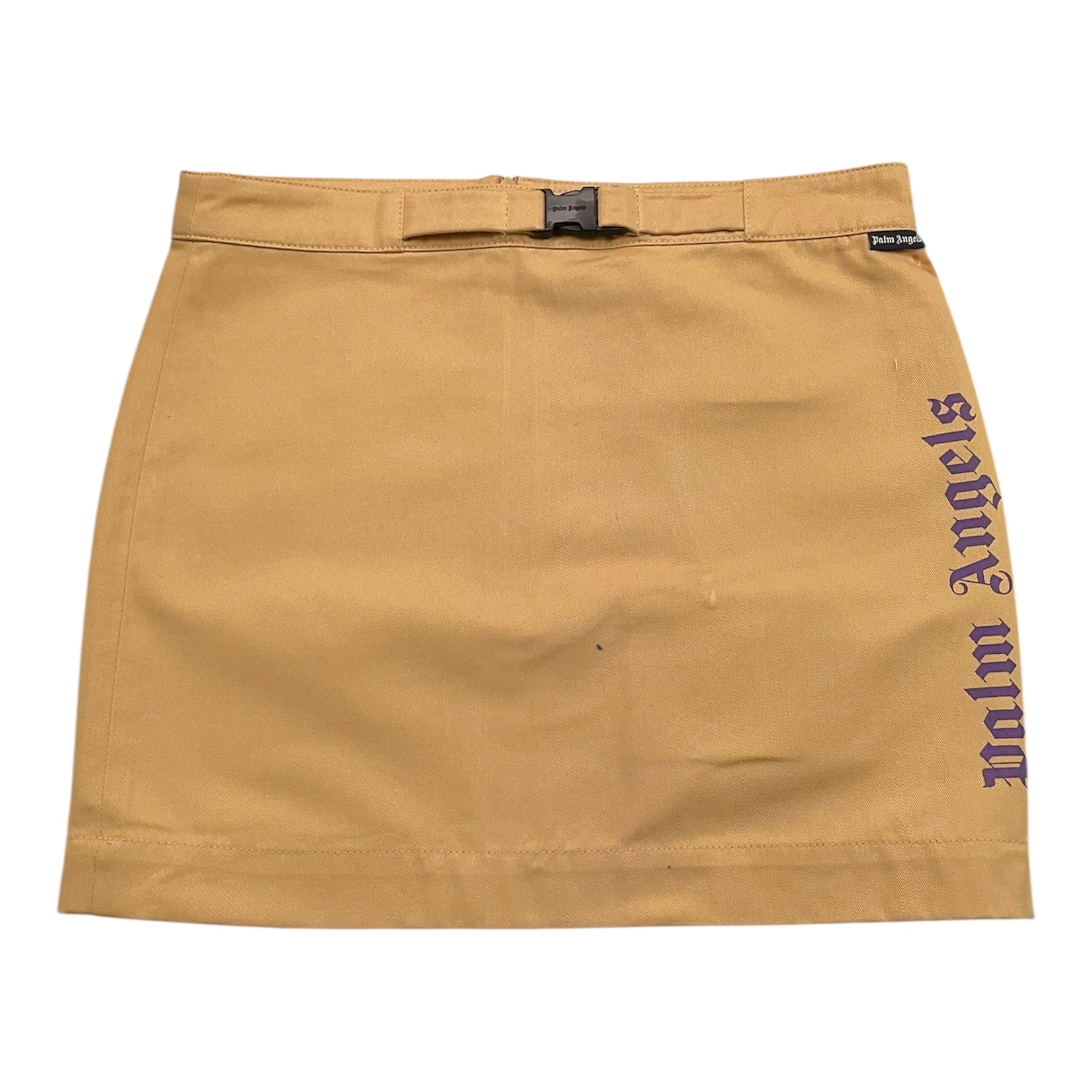 Palm Angels Gonna Tinta Unita con Stampa E Cintura per Bambina PGCU00 BEIGE PALM ANGELS 