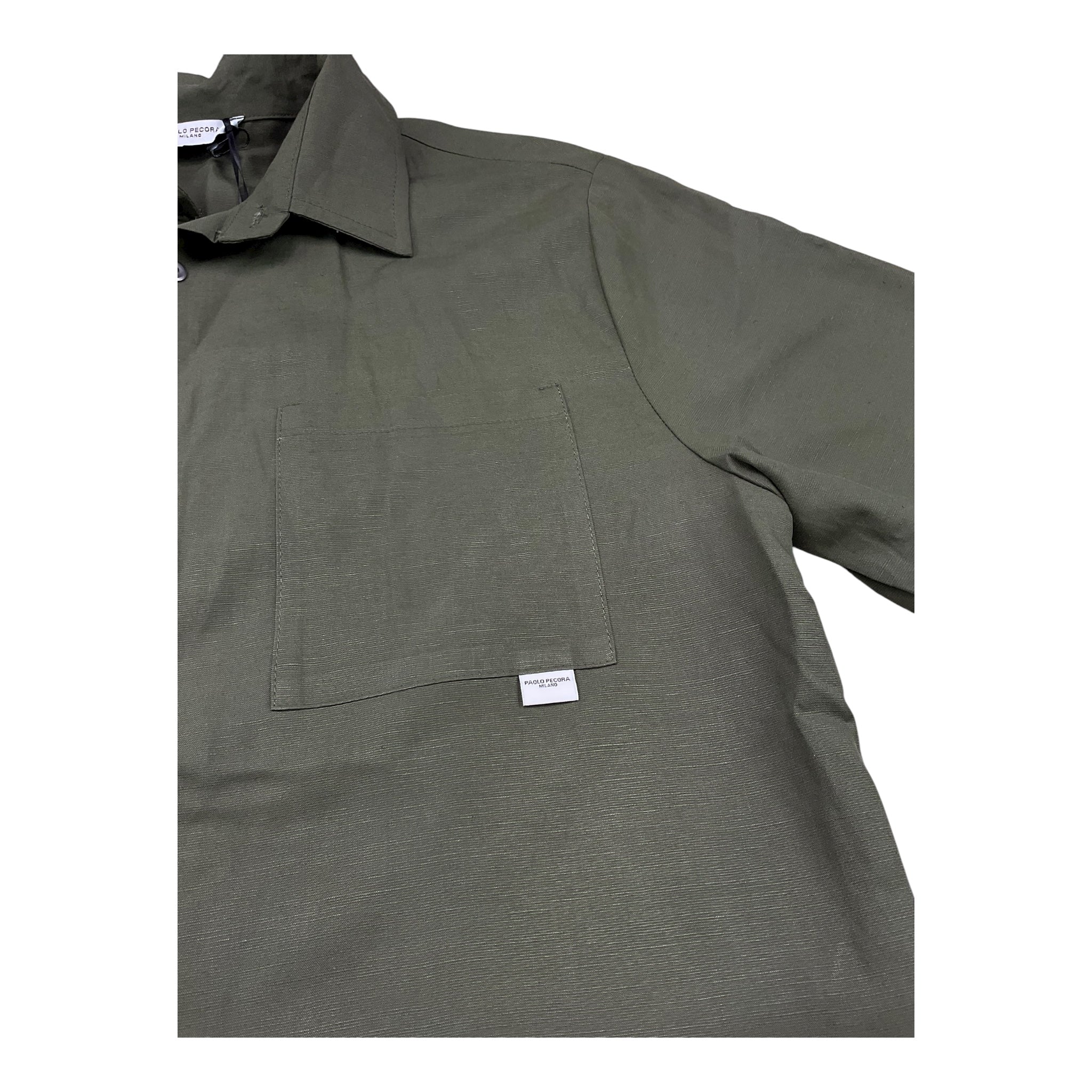 Paolo Pecora Camicia Mezza Manica Tinta Unita per Bambino PP4001 VERDE PAOLO PECORA 