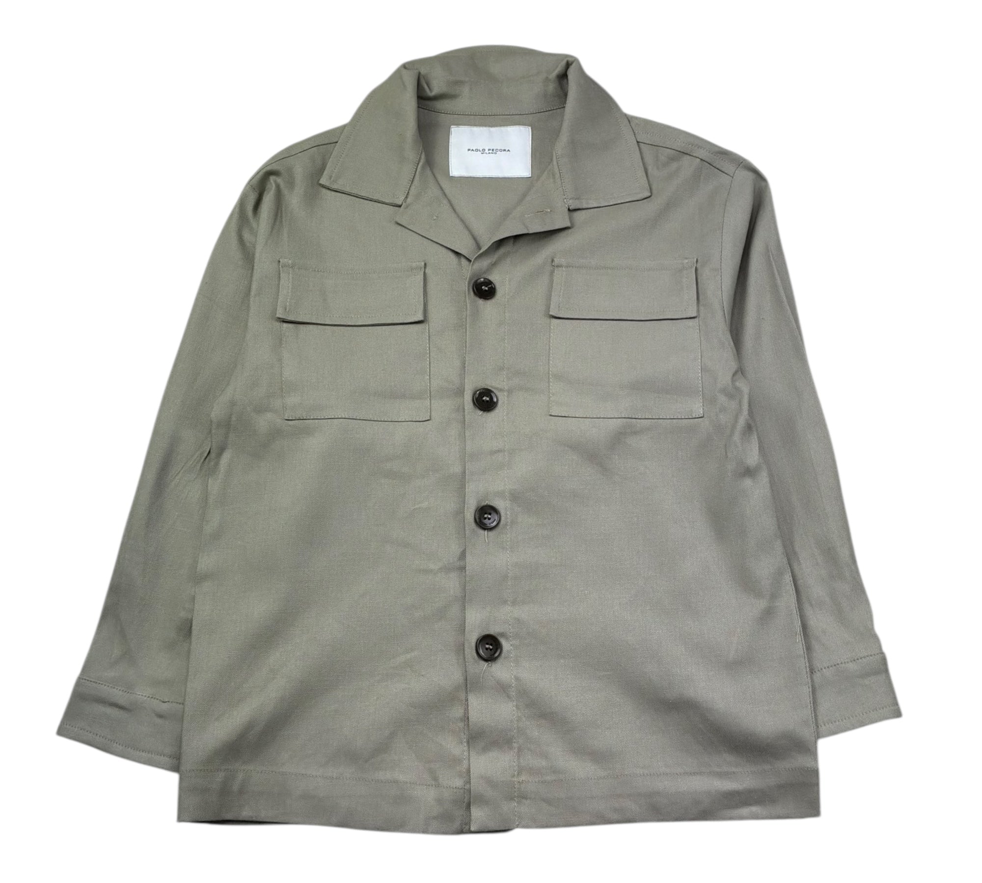 Paolo Pecora Camicia Manica Lunga Tinta Unita per Bambino PP4186 VERDE PAOLO PECORA 