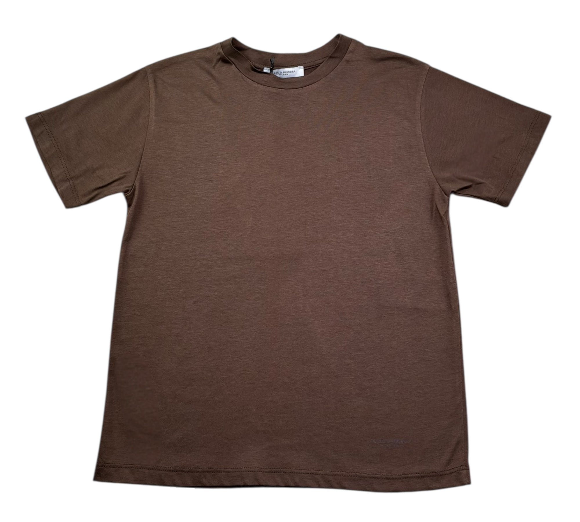 Paolo Pecora T-Shirt Girocollo Tinta Unita per Bambino PP4222 MARRONE PAOLO PECORA 