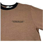 Paolo Pecora T-Shirt Girocollo Tinta Unita con Profili In Contrasto per Bambino PP4347 MARRONE PAOLO PECORA 