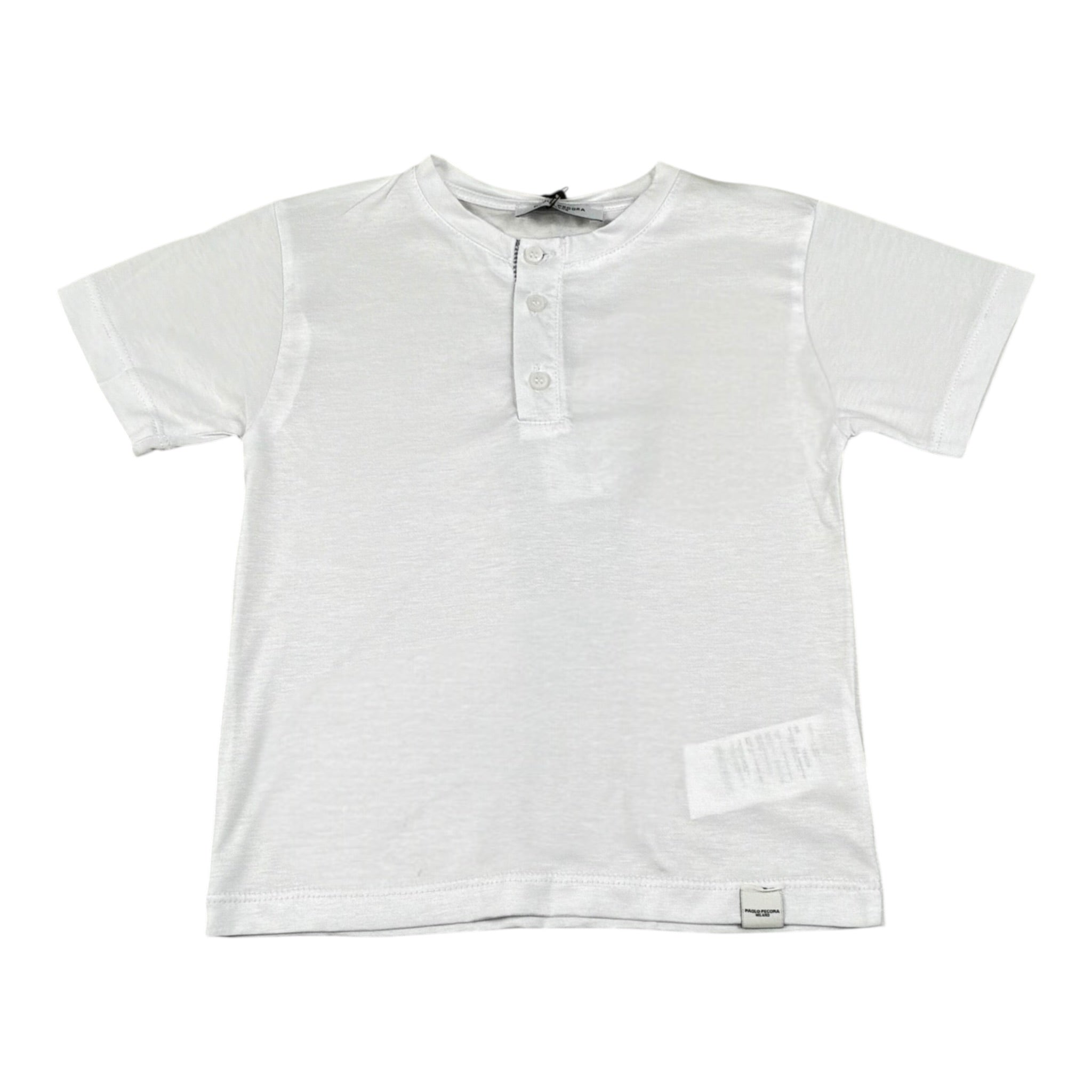 Paolo Pecora T-Shirt Tinta Unita Girocollo per Bambino THTH BIANCO PAOLO PECORA 
