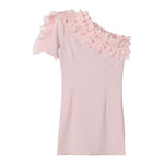 Patrizia Pepe Abito Monospalla tinta unita Rosa per Bambina 7A0486 ROSA PATRIZIA PEPE 
