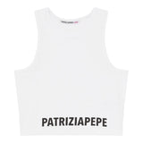 Patrizia Pepe Canotta Tinta Unita con Logo per Bambina 7M0808 BIANCO PATRIZIA PEPE 