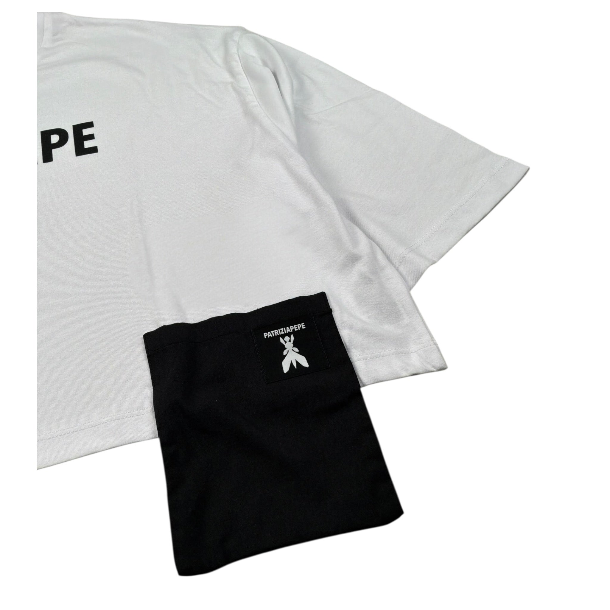 Patrizia Pepe T-Shirt Girocollo Tinta Unita Modello Crop per Bambina 7M0878 BIANCO PATRIZIA PEPE 