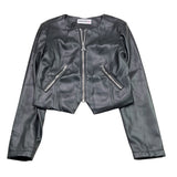 Patrizia Pepe Giubbino In Ecopelle Tinta Unita con Zip per Bambina 7O0014 NERO PATRIZIA PEPE 