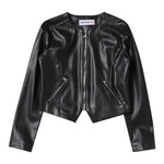 Patrizia Pepe Giubbino In Ecopelle tinta unita con Zip Nero per Bambina 7O0014X NERO PATRIZIA PEPE 