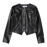 Patrizia Pepe Giubbino In Ecopelle tinta unita con Zip Nero per Bambina 7O0014X NERO PATRIZIA PEPE 