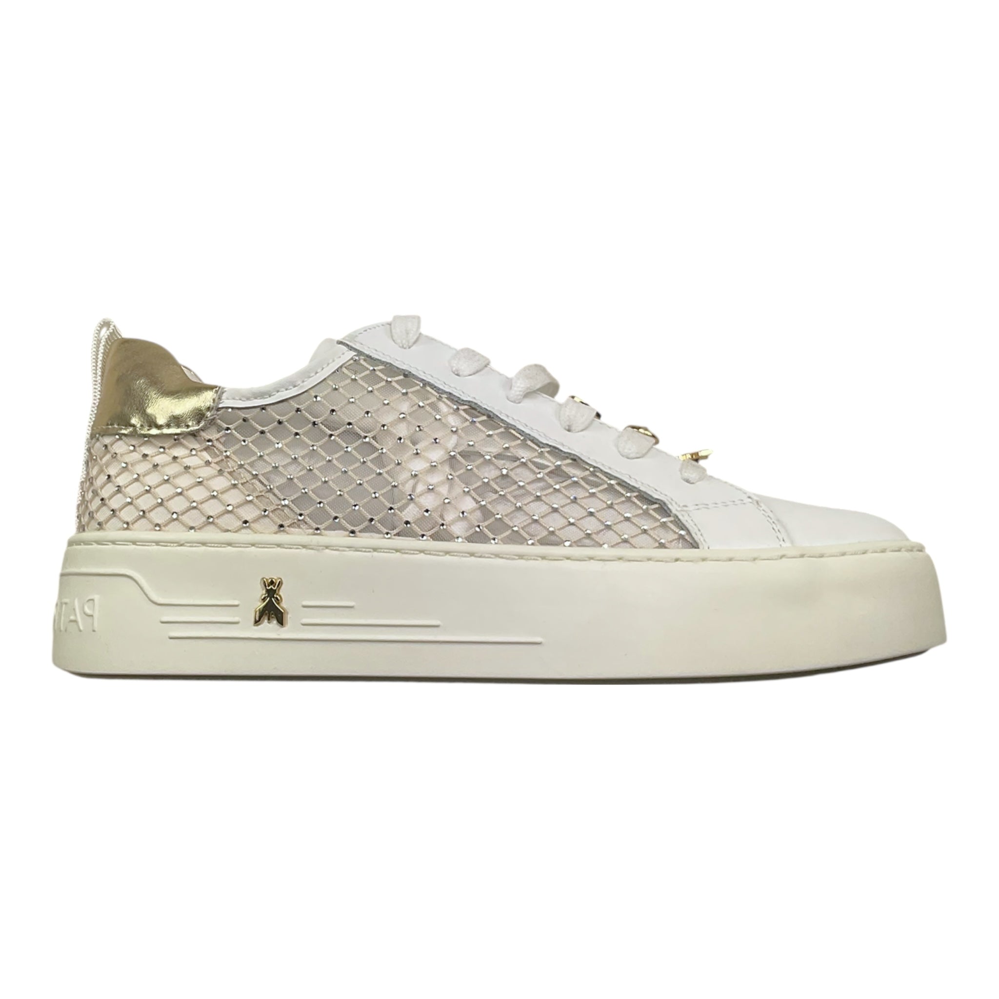 Patrizia Pepe Sneakers Tinta Unita con Lacci E Trasparenze per Bambina PPJ308 BIANCO PATRIZIA PEPE 