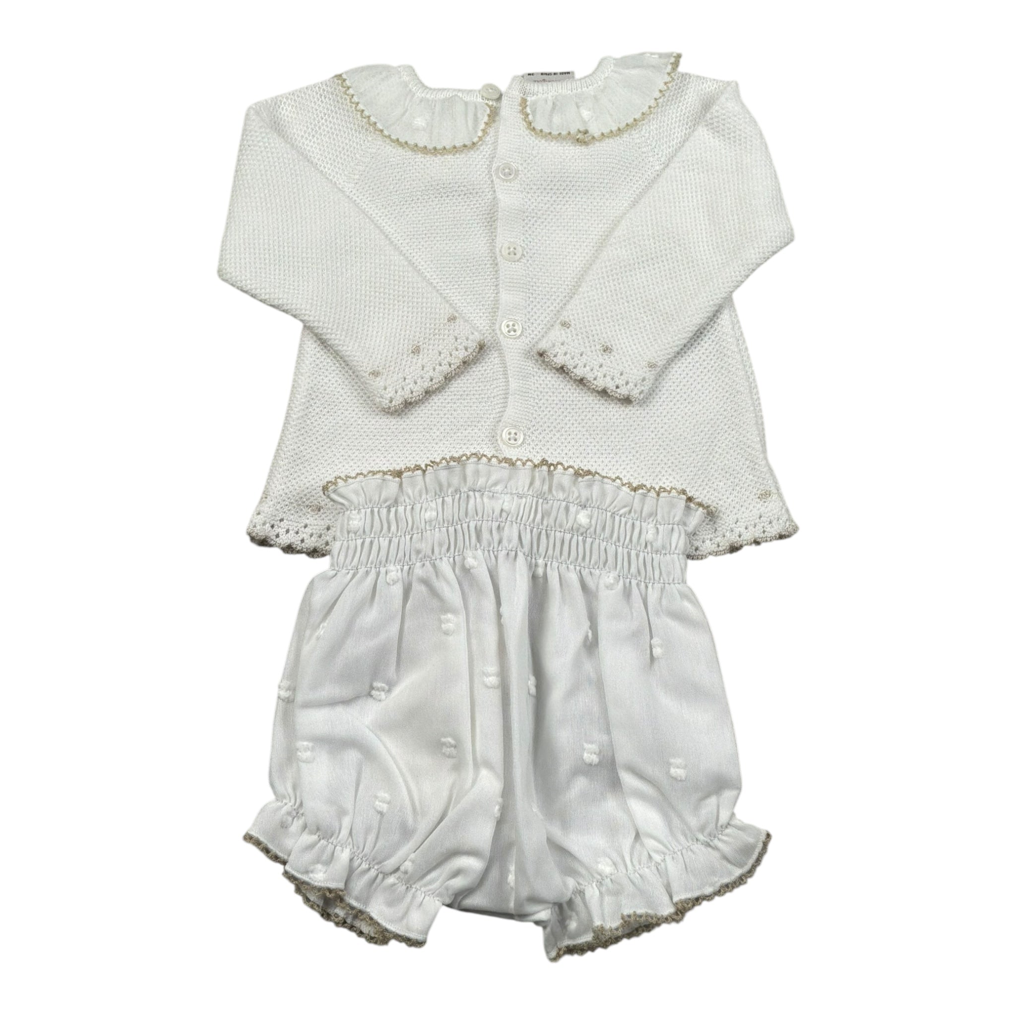 Paz Rodriguez Completo 2 Pezzi Maglia-Culotte Tinta Unita per Neonata 003122709 BIANCO PAZ RODRIGUEZ 