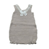 Paz Rodriguez Pagliaccetto Giromanica Tinta Unita con Ricami per Neonata 02242373 BEIGE PAZ RODRIGUEZ 