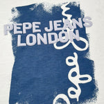 Pepe Feamo T-Shirt Girocollo Tinta Unita con Stampa per Bambino PB503978 BIANCO PEPE JEANS 