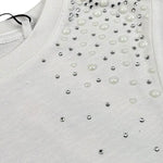 Pepe Feamo T-Shirt Tinta Unita con Applicazioni per Bambina PG503155 BIANCO PEPE JEANS 