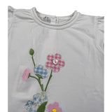 Per Te T-Shirt Girocollo tinta unita Cn Ricami Bianco per Bambina 34411J BIANCO PER TE 