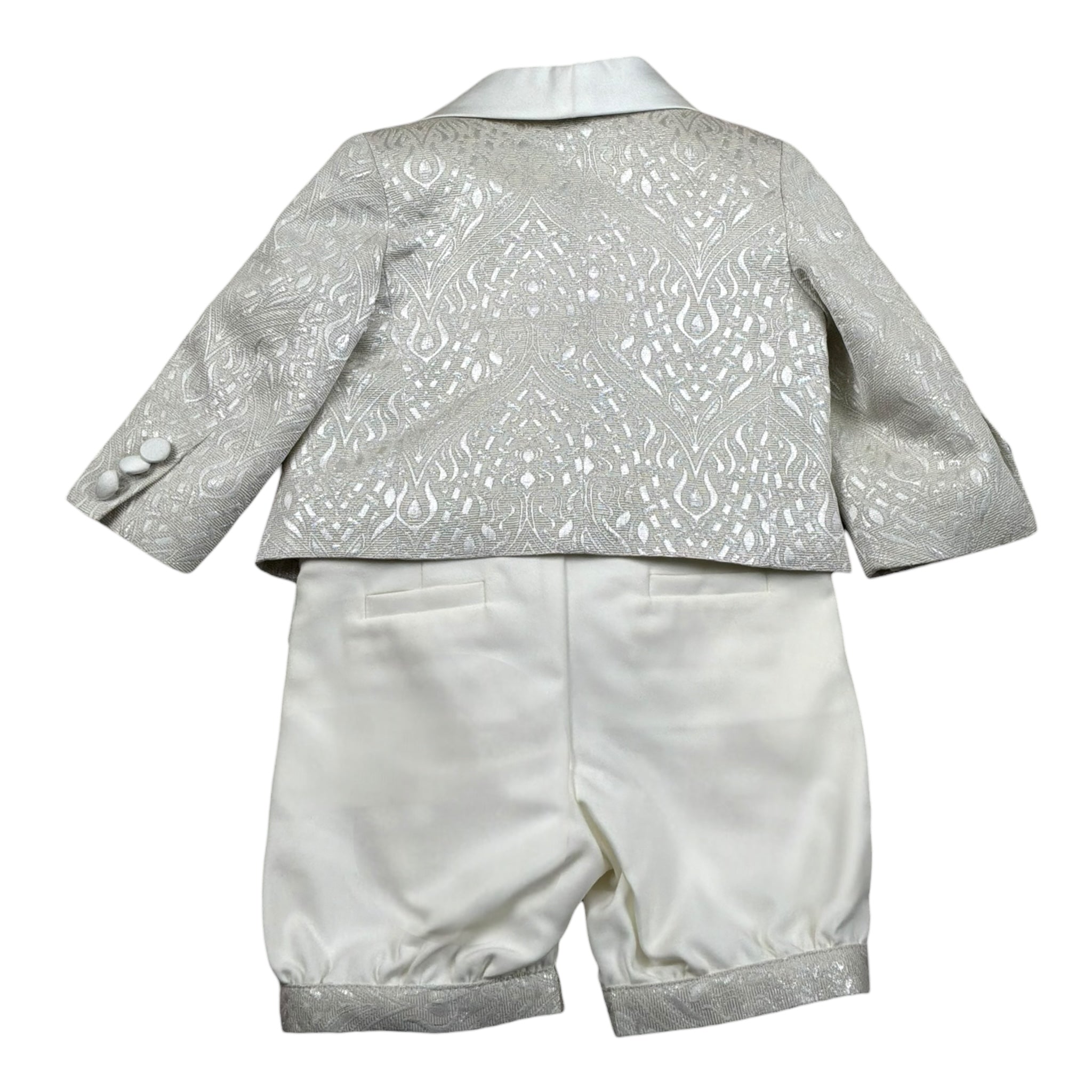 Petit Completo 5 Pezzi Giacca-Camicia-Bermuda-Cravatta-Gilet  per Neonato S3515478C PANNA PETIT 