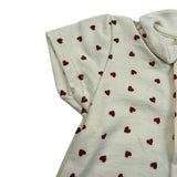 Petit Bateau Pagliaccetto Mezza Manica tinta unita Fantasia Cuori Beige per Neonata A09MW01420 BEIGE PETIT BATEAU 