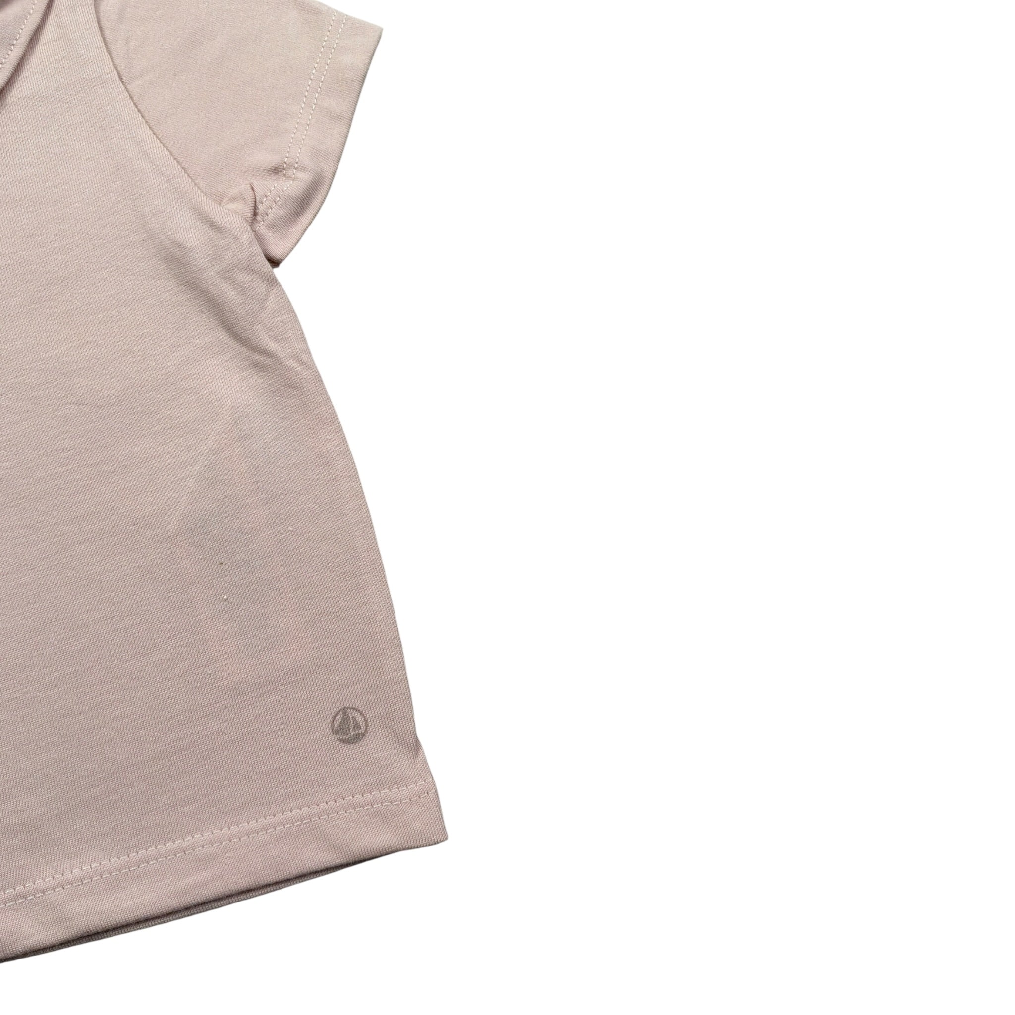 Petit Bateau T-Shit tinta unita con Colletto Rosa per Neonata TBSPE ROSA PETIT BATEAU 