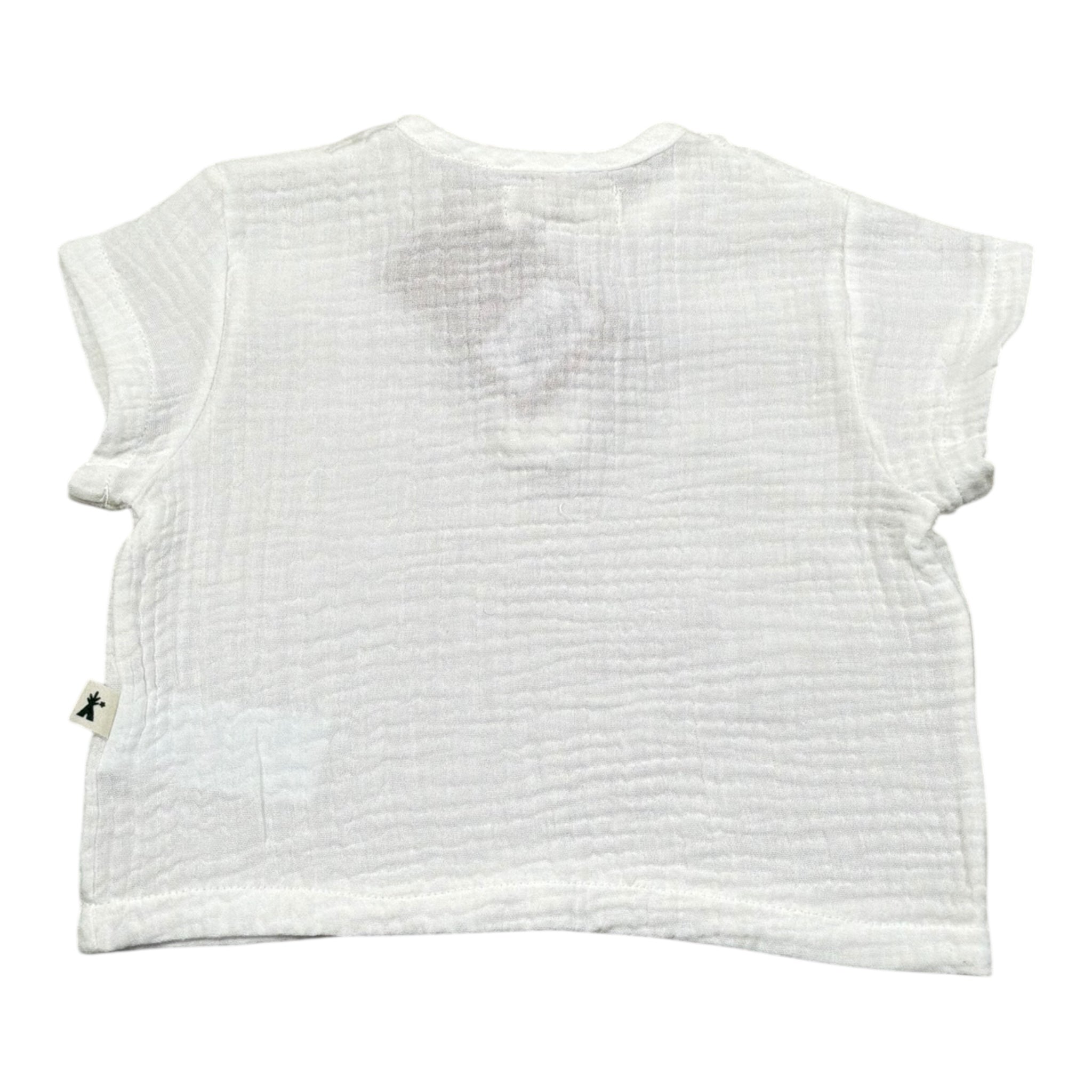Petit Indi T-Shirt Tinta Unita con Bottoni per Neonato AA25B2814 BIANCO PETIT INDI 