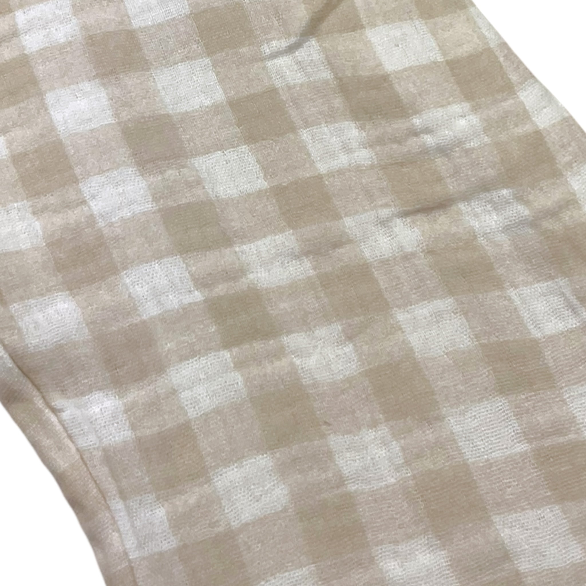 Petit Indi Tuta Intera Bicolore con Fantasia A Quadri per Bambina SS25B2115 BIANCO/BEIGE PETIT INDI 