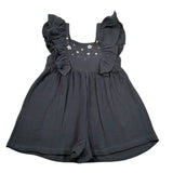 Petit Indi Tuta Tinta Unita con Stampa per Neonata SS25BK5026X GRIGIO PETIT INDI 