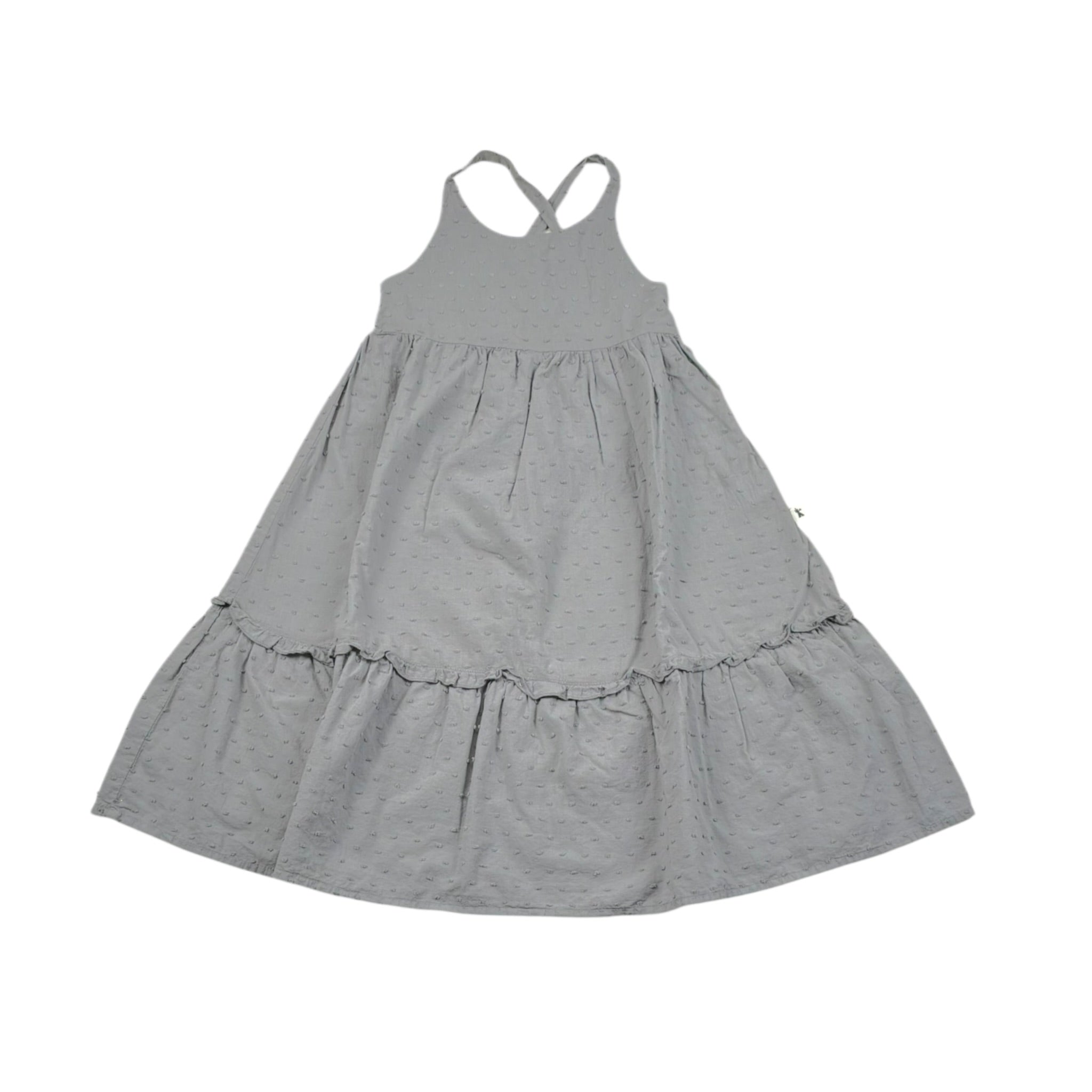 Petit Indi Abito Tinta Unita con Applicazioni per Bambina SS25BK6651X GRIGIO PETIT INDI 