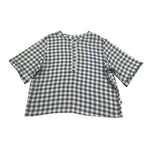 Petit Indi Camicia Tinta Unita con Fantasia A Quadri per Bambino SS25BK7133 BLU PETIT INDI 