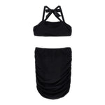 Philosophy Completo 2 Pezzi Top-Gonna Tinta Unita per Bambina I1E500 NERO PHILOSOPHY 