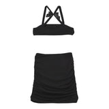 Philosophy Completo 2 Pezzi Top-Gonna Tinta Unita per Bambina I1E500X NERO PHILOSOPHY 