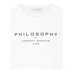 Philosophy T-Shirt Girocollo Tinta Unita con Logo per Bambina I1E603 BIANCO PHILOSOPHY 