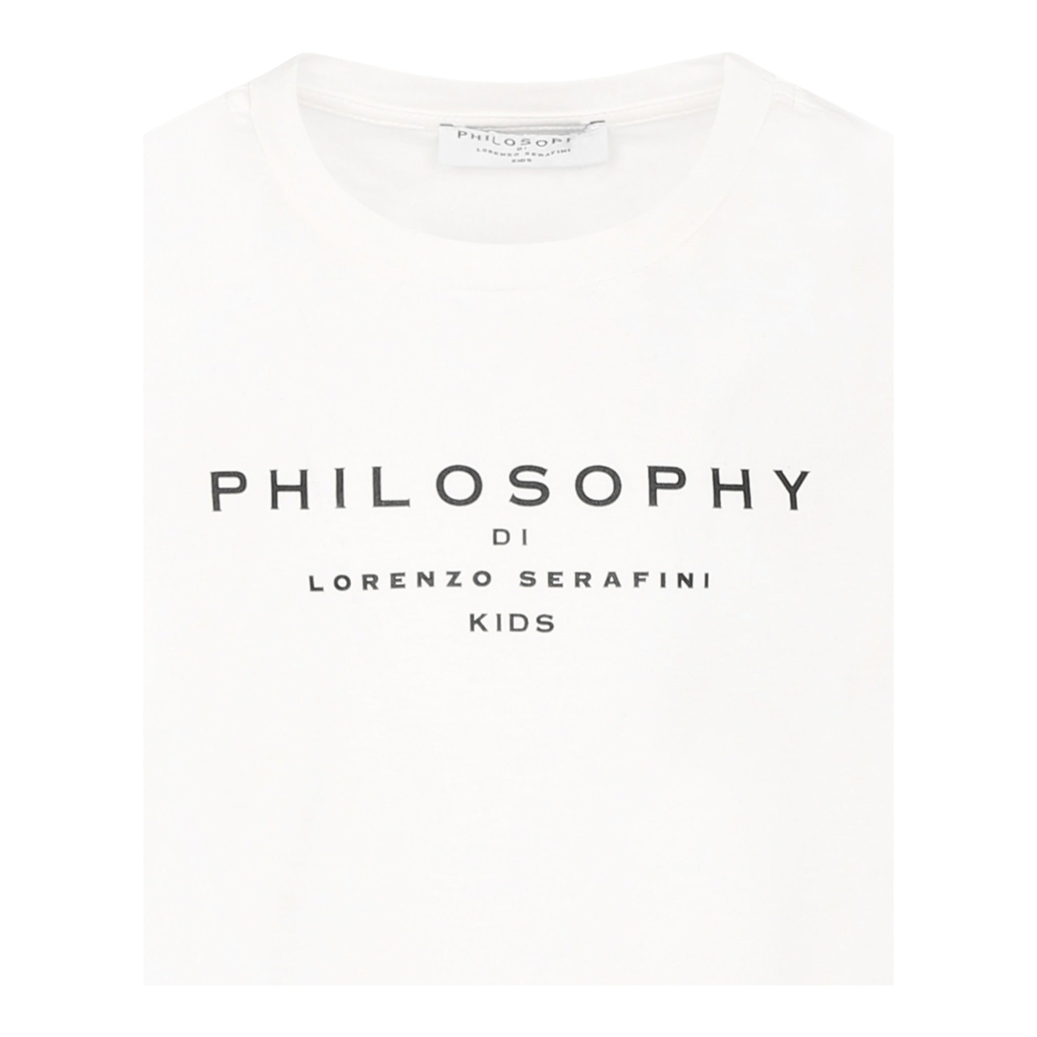 Philosophy T-Shirt Girocollo Tinta Unita con Logo per Bambina I1E603 BIANCO PHILOSOPHY 