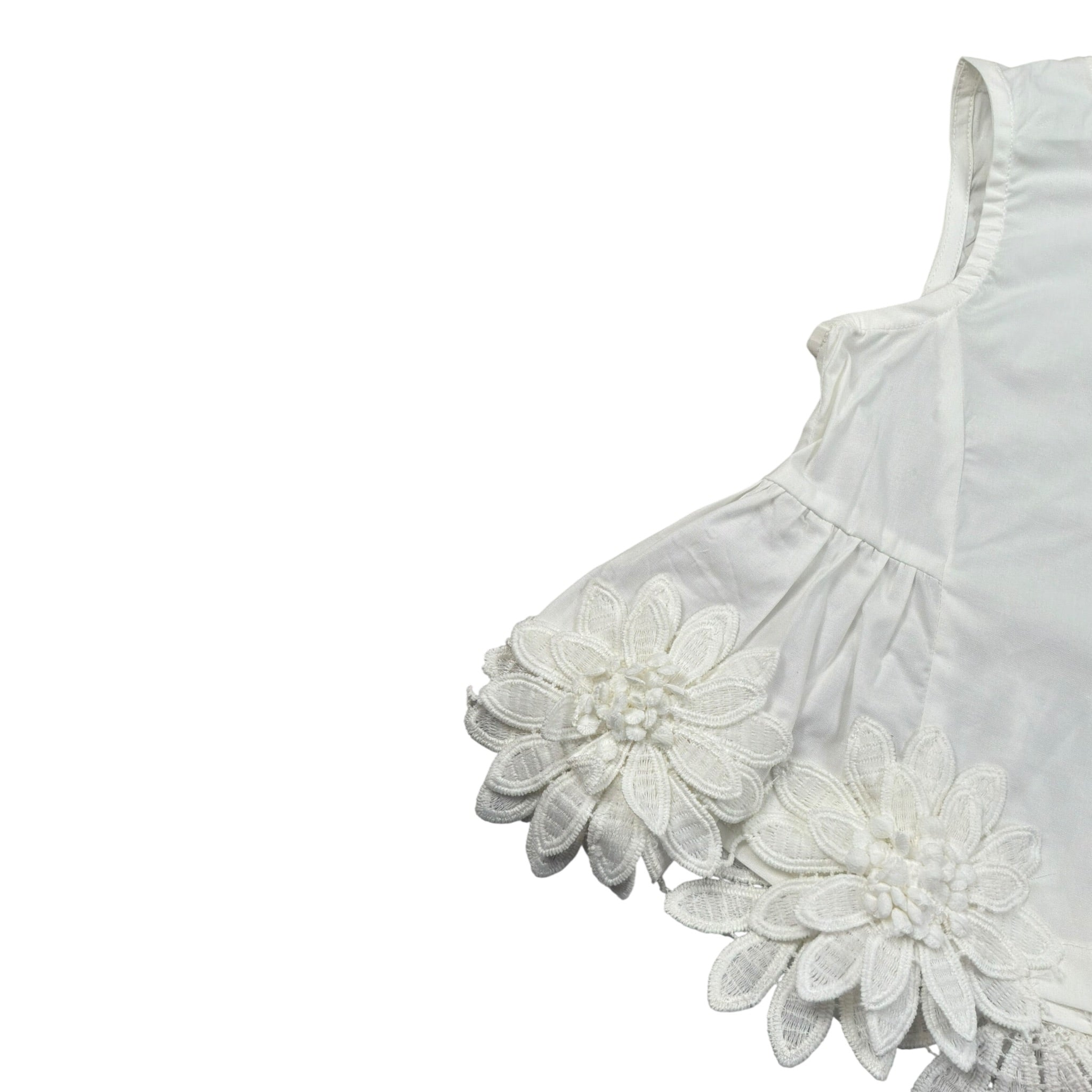 Piccola Ludo Completo 2 Pezzi Top-Pantalone Tinta Unita per Bambina BS10WB042 BIANCO PICCOLA LUDO 
