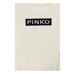 Pinko Canotta Girocollo Tinta Unita con Log per Bambina KFTS012 PANNA PINKO 