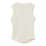 Pinko Canotta Girocollo Tinta Unita con Log per Bambina KFTS012 PANNA PINKO 