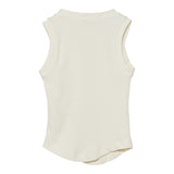 Pinko Canotta Girocollo Tinta Unita con Log per Bambina KFTS012 PANNA PINKO 